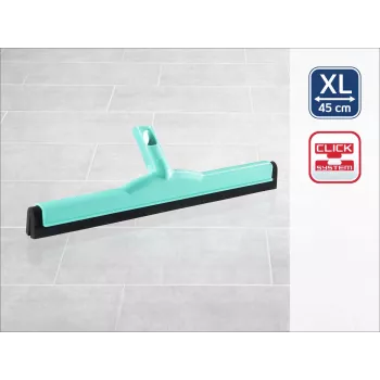 LEIFHEIT Click System Floor Squeegee Head 45 cm for Water Collection, Double Rubber Lip, Blue/White
