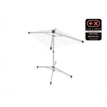 LEIFHEIT LinoPop-Up 140 Rotary Clothes Dryer, 14 m Drying Length, Aluminium Frame, Grey/Blue