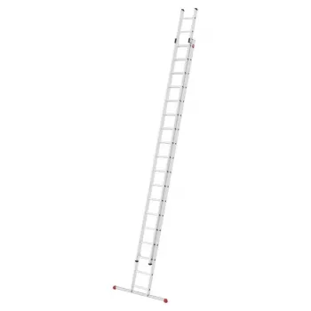 Hailo ProfiStep duo 7218-007 Aluminium Extension Ladder, 2x25 Rungs, Max. Working Height 9.5 m, Silver