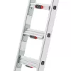 Hailo Master S120 Pro Aluminium Safety Step Stool, 3 Steps, 150 kg Load Capacity, Foldable, with Multi-Function Tray