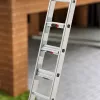 Hailo Master S120 Pro Aluminium Safety Step Stool, 3 Steps, 150 kg Load Capacity, Foldable, with Multi-Function Tray