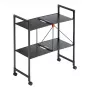 HAILO Folding Shelf Trolley Quickboard, 3 Shelves, Black, 4 Castors, 15 kg Total Load