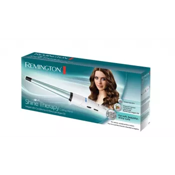 Remington CI53W Conical Curling Wand with Keratin & Argan Oil, 25-38mm, 5 Heat Settings, 160-220°C, 30s Heat-up, Auto Shut-off, Warm Turquoise/White, 1.8m Swivel Cord