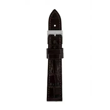 Zeppelin Genuine Leather Watch Strap, Dark Brown, 18 mm