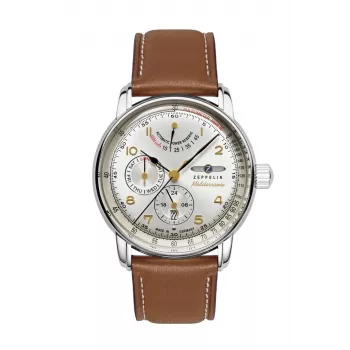 Zeppelin Mediterranee 96901 Automatic Men's Watch 42mm Blue Dial Leather Strap