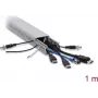 Delock Wiring Duct 50 x 30 mm, 1 m, Grey, Slotted, PVC, RAL 7030