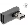Delock USB 10 Gbps Type-A Male to Type-A Female Left Angled Adapter, Aluminium Housing