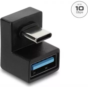Delock USB 3.2 Gen 2 Type-C Male to USB-A Female Adapter, U-Shape, 10 Gbps, Black