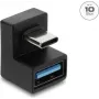 Delock USB 3.2 Gen 2 Type-C Male to USB-A Female Adapter, U-Shape, 10 Gbps, Black