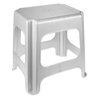 KEEEPER Maxi Max Step Stool, Light Silver, 41 x 33.5 x 42.5 cm, 150 kg Load, Anti-Slip, Stackable