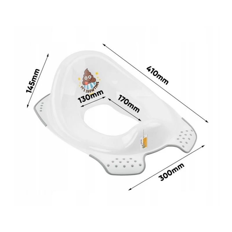 keeeper Toilet Training Seat with Anti-Slip Function Ewa Emoji Showtime, White, 30x40x15 cm