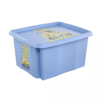 keeeper Box with Lid 24L Karolina “Minions Happiness” 42.5x35.5x22.5cm Light Blue