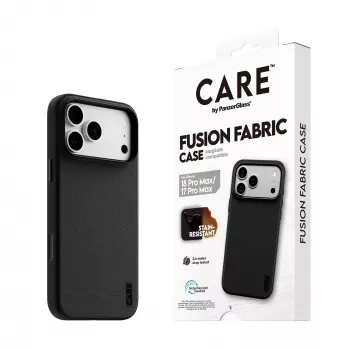 CARE by PanzerGlass Fusion Fabric Case Black with MagSafe for iPhone 17 Pro Max