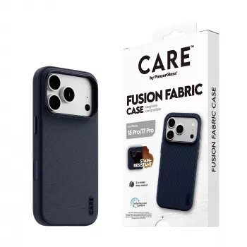 CARE by PanzerGlass Fusion Fabric Case Blue with MagSafe for iPhone 17 Pro