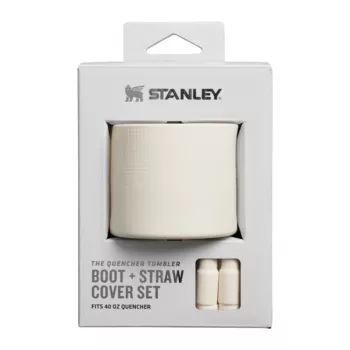 STANLEY The Quencher Boot + Straw Topper Set, Protective Silicone Accessories for 1.18L Tumbler, Light Cream