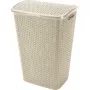 CURVER My Style 55L Laundry Box in Cream, 43x33x60 cm, Rattan Effect