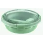 CURVER Smart Eco To Go Round Food Container 1L Soft Green Lid with Transparent Recycled Glass Base, Airtight & Leak-Proof, Microwave/Dishwasher/Freezer Safe, Ø20x7cm