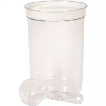 Curver Petlife Round Pet Food Bowl with Spoon, 1.7 L, White