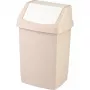 CURVER Click-it Pedal Bin 15L Rectangular Beige Polypropylene with Removable Inner Bucket