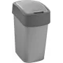 CURVER Flip Bin 9L Waste Bucket Silver/Grey
