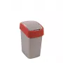 CURVER Flip Bin 25L Waste Bucket Silver/Red