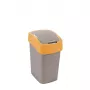 CURVER Flip Bin 25L Waste Bin, Silver Body with Yellow Lid, Polypropylene, Rectangular, Indoor