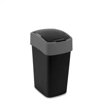 CURVER Flip Bin 25L Waste Bin Black/Silver