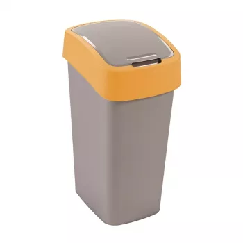 CURVER Flip Bin 45L Waste Bin Silver/Yellow