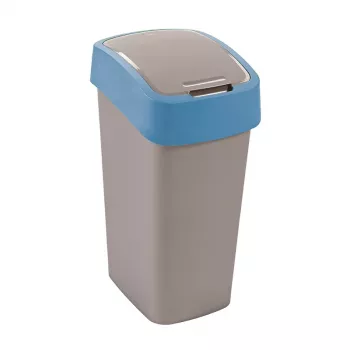CURVER Flip Bin 45L Waste Bucket Silver/Blue