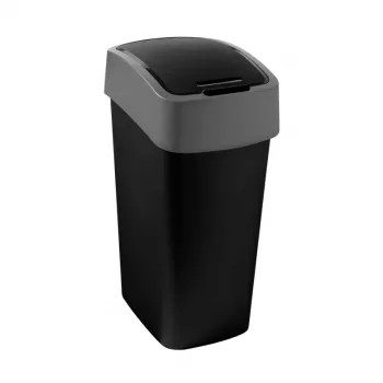 Curver Flip Bin 45L Waste Bin Black/Silver