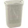 Curver Knit 57L Laundry Hamper with Lid, White