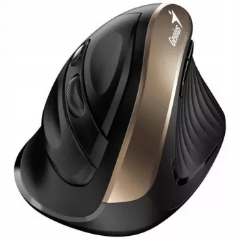 UNITEK Genius Ergo 8250S Wireless Ergonomic Mouse Black-Gold 1600DPI