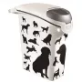 Curver Petlife Dog Food Storage Container 23L Black with Paw Print Design