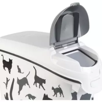 Curver Petlife Dog Food Storage Container 23L Black with Paw Print Design