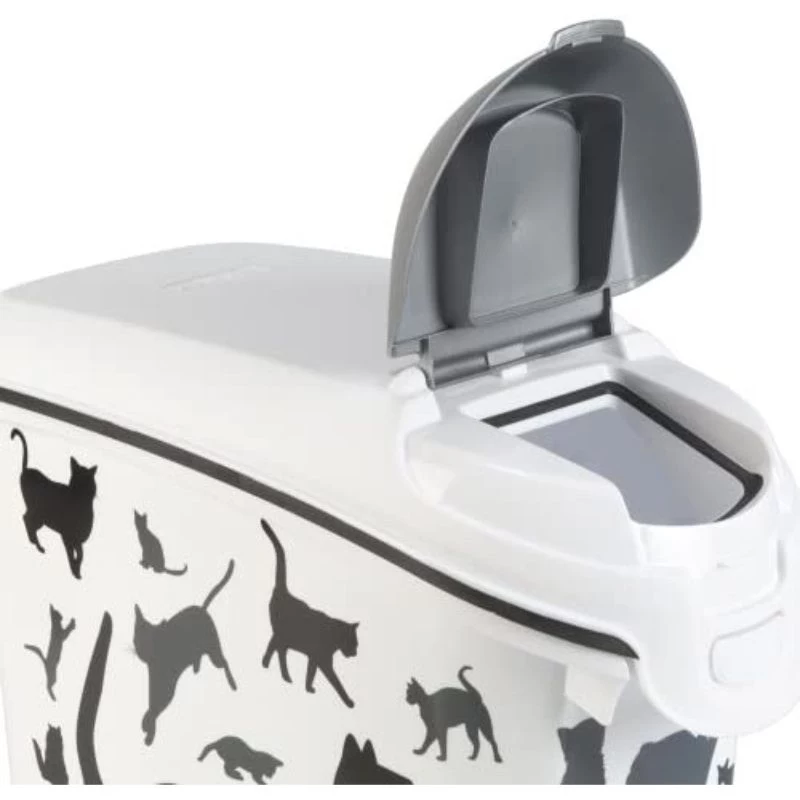 Curver Petlife Dog Food Storage Container 23L Black with Paw Print Design