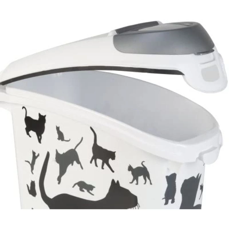 Curver Petlife Dog Food Storage Container 23L Black with Paw Print Design
