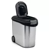 CURVER Pet Life 35L Airtight Pet Food Storage Container with Wheels, Silver, Holds 12kg Dry Food, BPA-Free Plastic