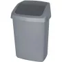 CURVER Swing Top Waste Bin 10L Dark Grey/Silver