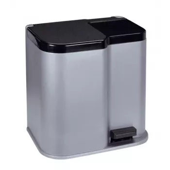 CURVER Duo 15+7L Silver/Dark Grey Pedal Bin