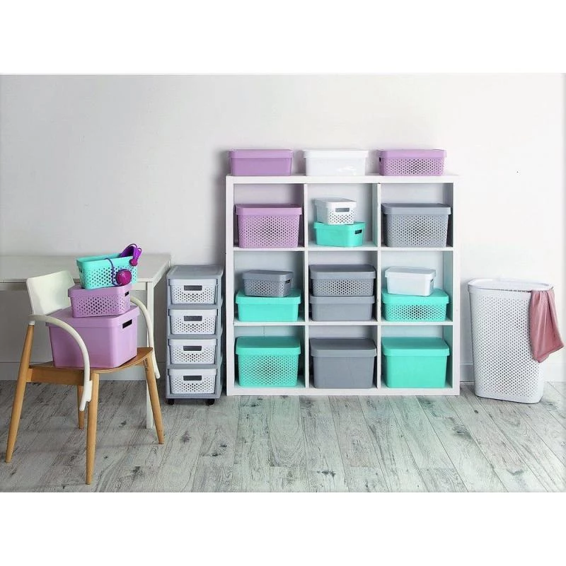 Curver Infinity 11L 4 Compartment Wheeled Chest 30x36x69cm Grey