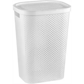CURVER Infinity Recycled 60L Laundry Hamper 44x35x60 cm White