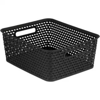 Curver Your Style M Storage Basket 35x30x13 cm Dark Brown Foldable Stackable 13.7L