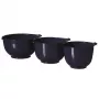 CURVER Mixing Bowl Set 3pcs 1.5L + 2L + 2.5L Dark Blue Borosilicate Glass Nesting Bowls