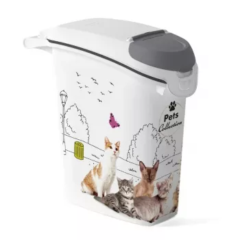CURVER Petlife Airtight Pet Food Storage Container 23L for Dogs & Cats, 10kg Dry Food, BPA-Free Plastic, Snap-Lock Lid, Grey