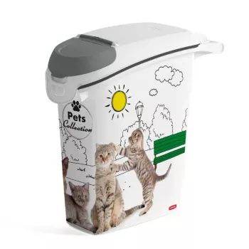 CURVER Petlife Airtight Pet Food Storage Container 23L for Dogs & Cats, 10kg Dry Food, BPA-Free Plastic, Snap-Lock Lid, Grey