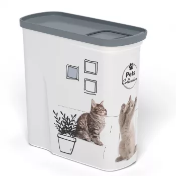 CURVER Pet Life Dog & Cat Food Storage Container 2L, Airtight, Transparent with Assorted Lid