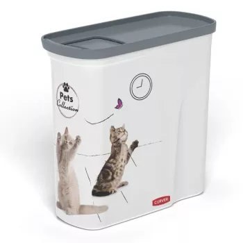 CURVER Pet Life Dog & Cat Food Storage Container 2L, Airtight, Transparent with Assorted Lid