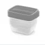 CURVER Vedo Rectangular Pet Food Bowl Set, 4 x 0.75L, Transparent Grey