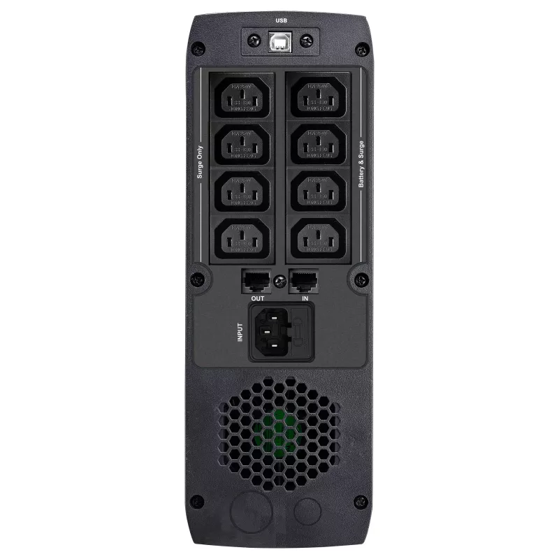 FSP ST 1500 Tower Line-Interactive UPS 1500VA 900W with 8x IEC C13 Outlets, USB & RS-232, RJ45 Surge Protection