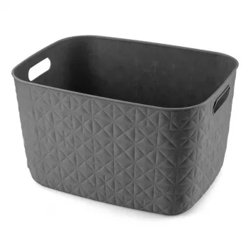 CURVER Softex L 19L Storage Basket, Dark Grey, 37.9 x 29.2 x 22.1 cm
